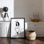 Angel & Demon – Bold Feminine Line Art Poster | Sexy Minimalist Wall Art