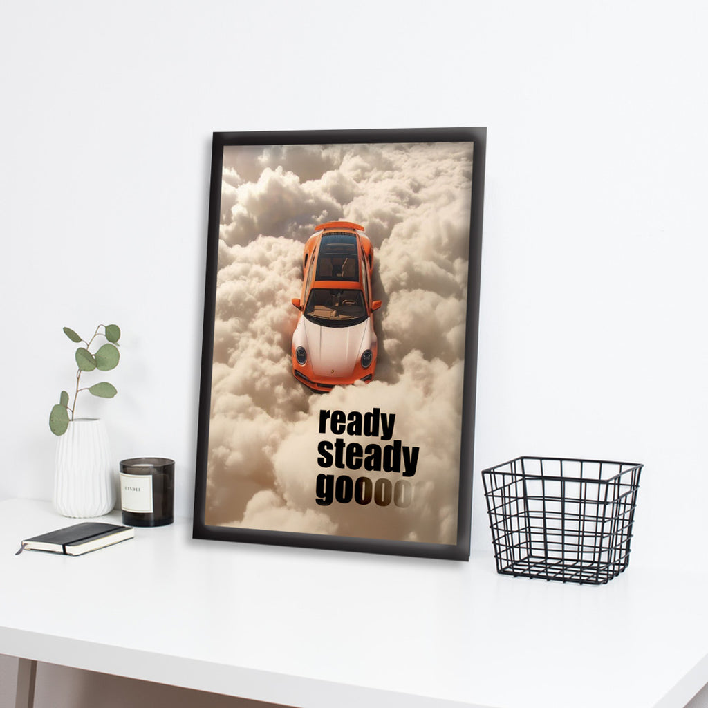 Porsche | Supercar Framed Poster | Car Framed Posters - Matt Black Frame