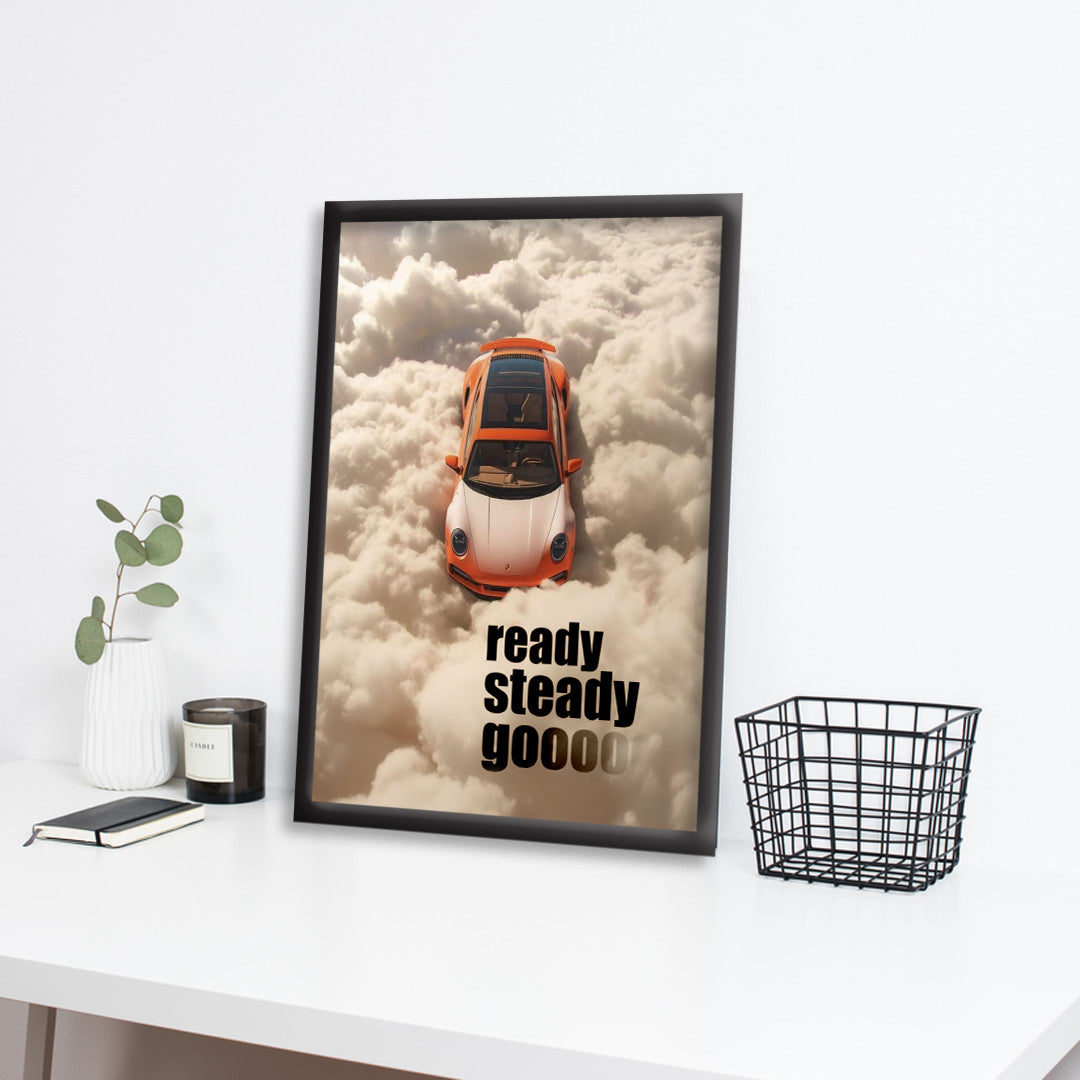Porsche | Supercar Framed Poster | Car Framed Posters - Matt Black Frame