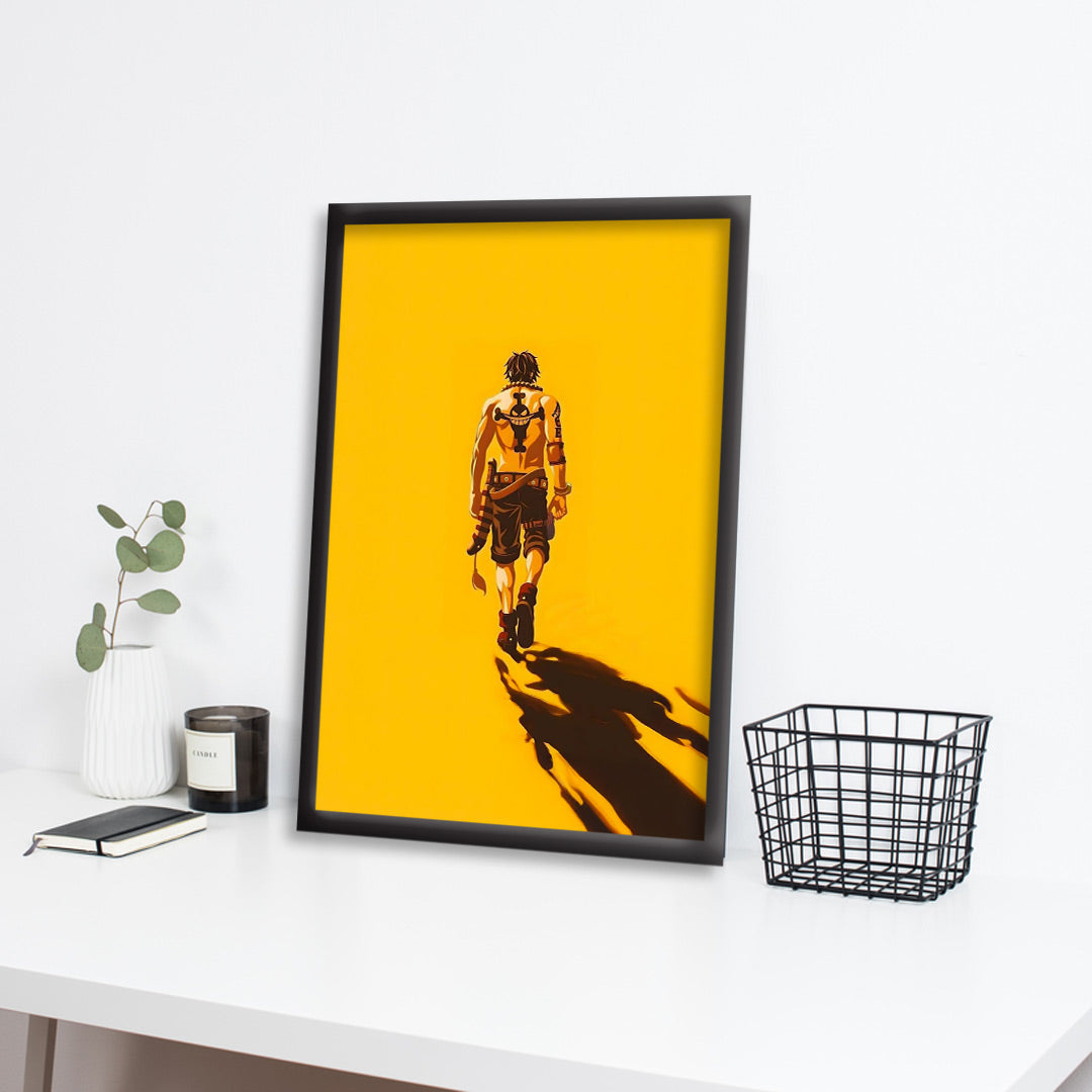 One Piece Anime Wall Art | Portgas D. Ace  | Anime Posters | Minimalist Framed Poster