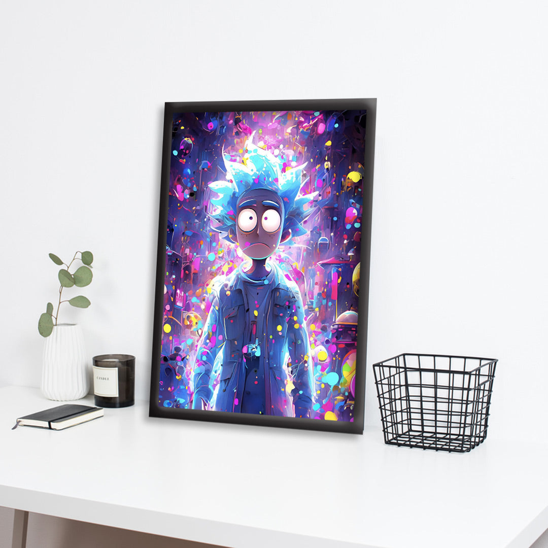 Neon Multiverse Rick" – Trippy Sci-Fi Wall Poster | Dekorama Framed Wall Art | Anime Wall Frames & Posters