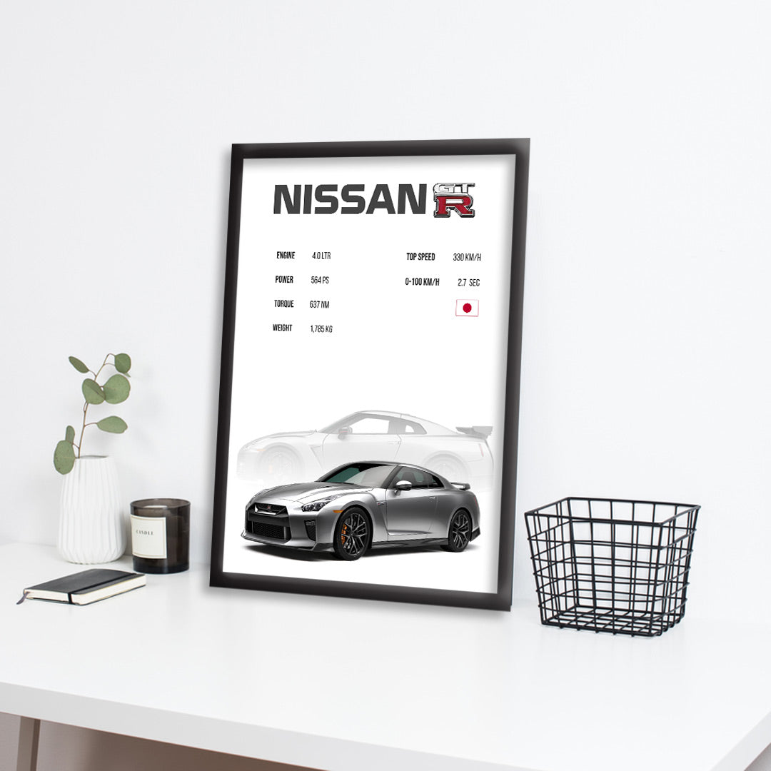 Nissan GTR | Nissan Framed Poster | Dekorama Framed Wall Art |  Cars Framed Posters