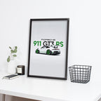 Porsche 911 GT3 RS | Car Framed Posters - Matt Black Frame ( Black Framed, Porsche)