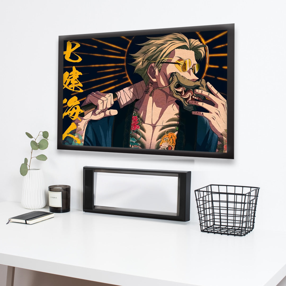 Golden Fang Ronin" – Japanese Yakuza Anime Wall Poster | Dekorama Framed Wall Art | Anime Wall Frames & Posters