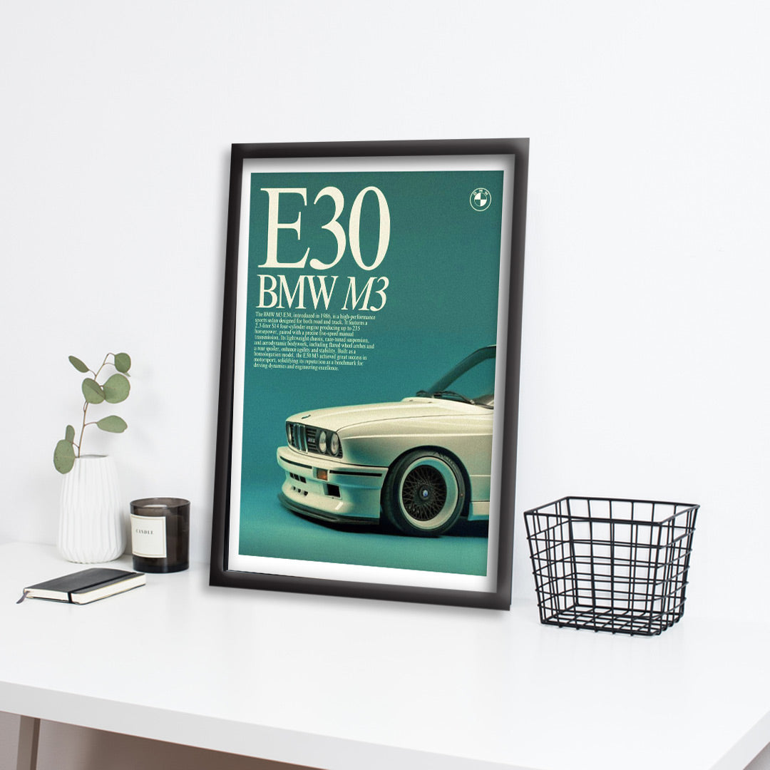 BMW M3 | Car Framed Poster | BMW E30 Classic  Framed Posters