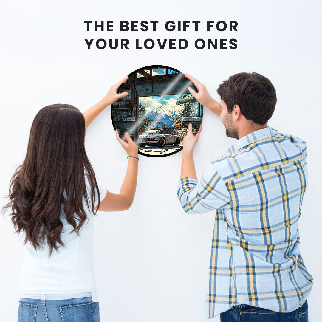 Jurojin Junction Circular Frame Jigsaw Puzzle for Couples  | Porsche Puzzles | 160 Piece Circular Jigsaw Puzzle for Adults & Kids above 15+ Years | Puzzle Games for Car Lovers