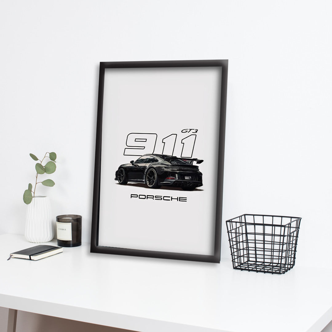 Porsche 911 | Car Framed Poster | Porsche  Framed Posters (Black Framed, Hot car)
