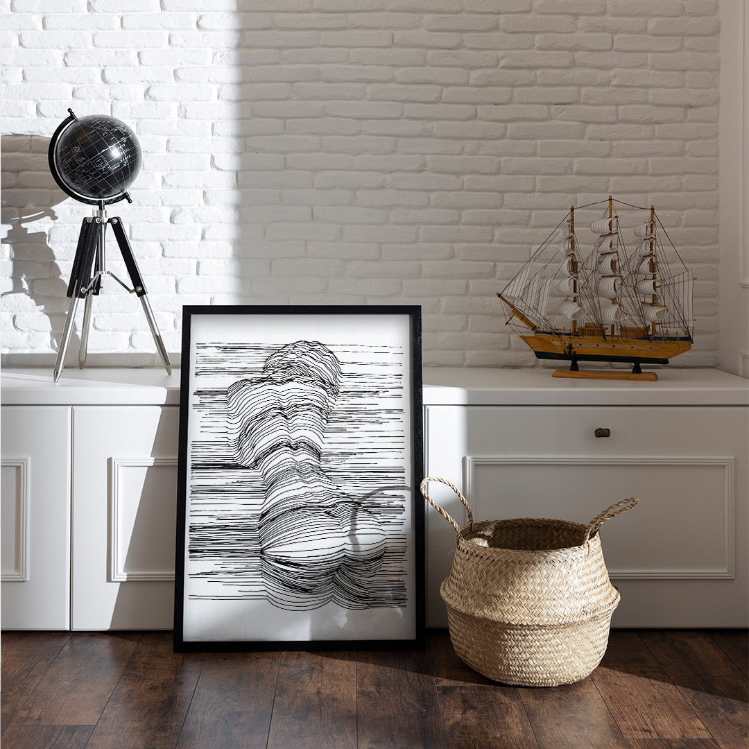 Canvas Abstract Painting for Decor | Sketch Line Painting | Simple Abstract Art