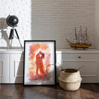 Love in Bloom – Abstract Watercolor Couple Embrace Poster
