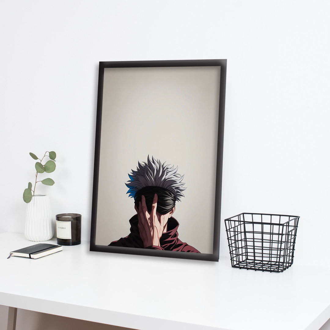 Satoru Gojo | Jujutsu Kaisen Framed Poster | Anime Framed Posters - Matt Black Frame ( Black Framed,Gojo Satoru)