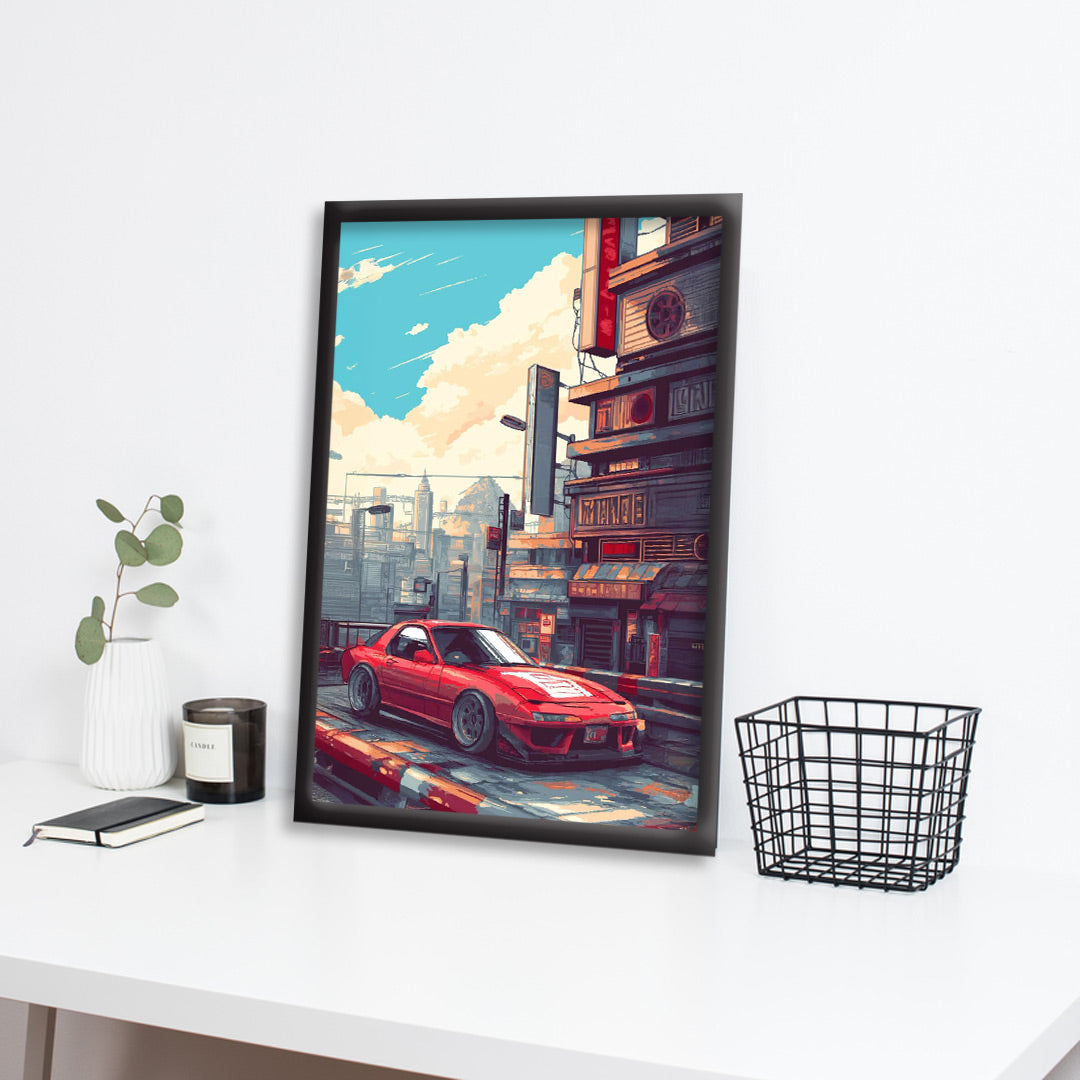 JDM Classic Nissan 180SX | Retro Drift Car Wall Art |Urban Auto Lovers