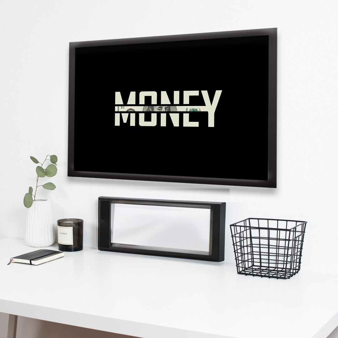 Money Black & White | Motivational Wall posters | Black Framed poster