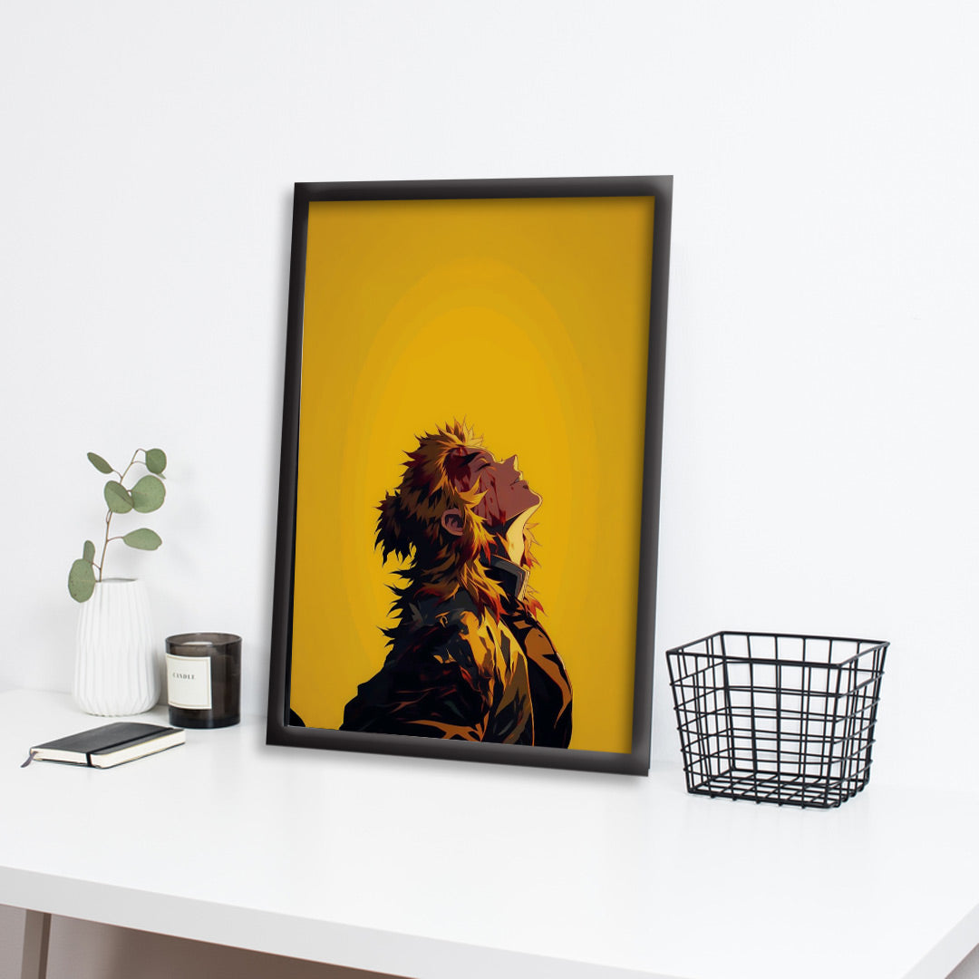 Kyojuro Rengoku Poster | Demon Slayer Flame Hashira Wall Art| Anime Framed Posters