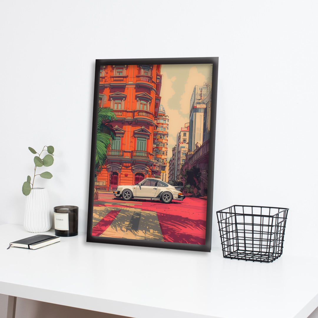 Porsche| Hypercar Framed Poster | Car Framed Posters - Matt Black Frame (Black Framed, Porsche)
