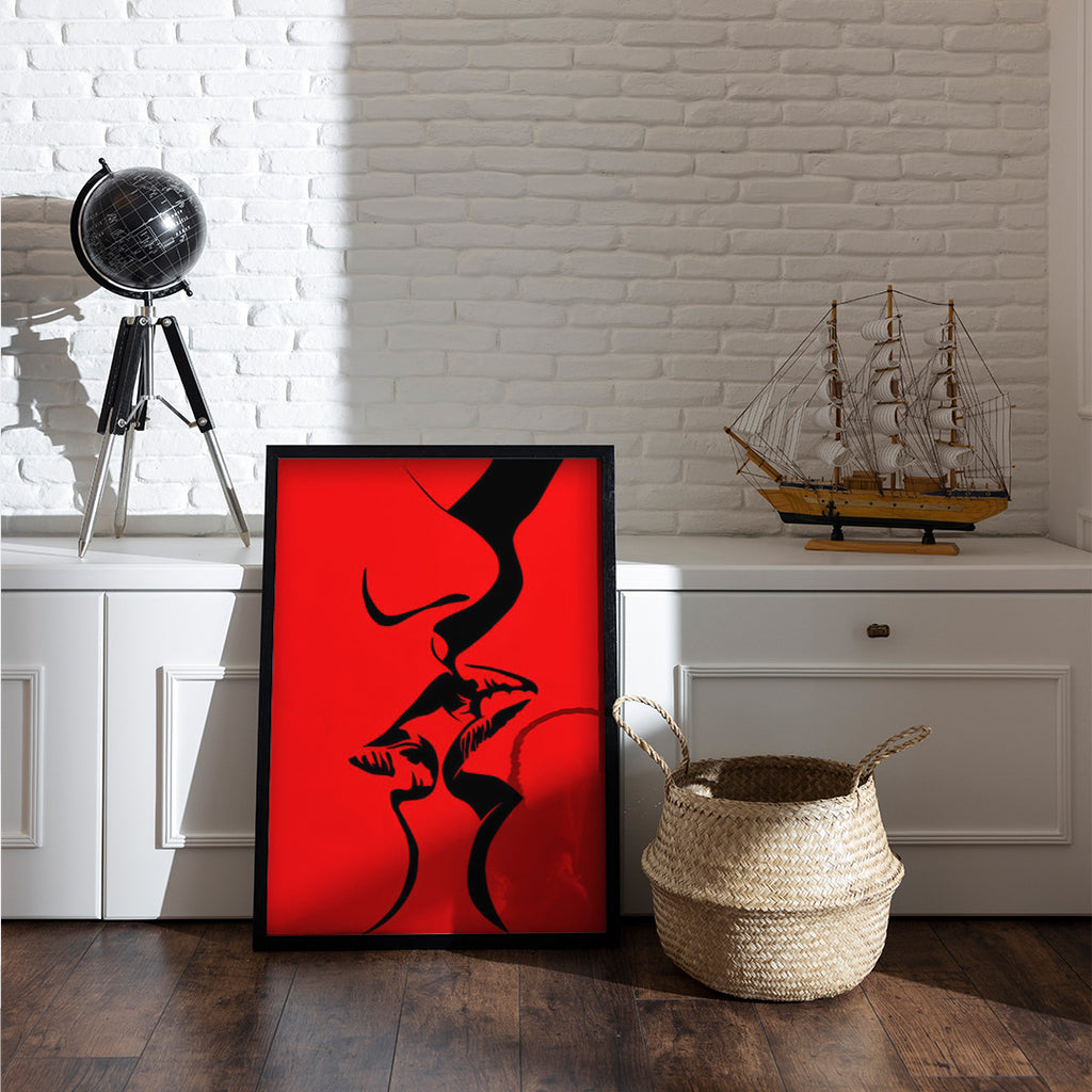Kiss People | Kissing Love Lips | Simple Abstract Art