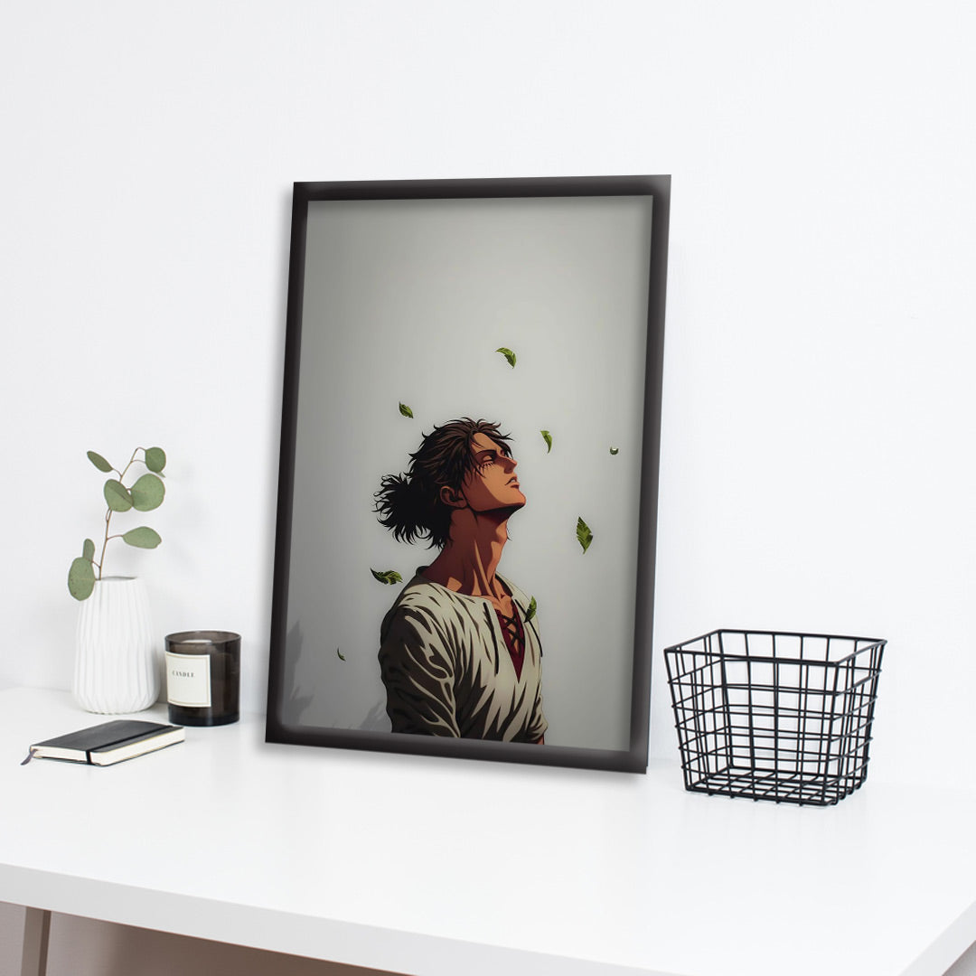 Eren Yeager | Atttack of Titans Framed Poster | Anime Framed Posters - Matt Black Frame ( Black Framed,Eren yeager)