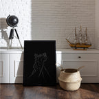 Embrace in Darkness – Romantic Line Drawing Art | Sensual Hand Illustration Poster