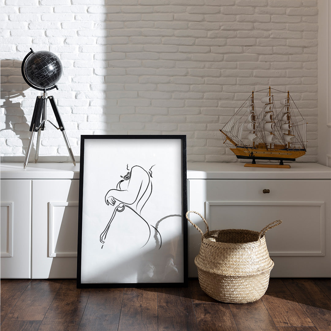 Curves in Motion – Feminine Minimal Line Art Poster