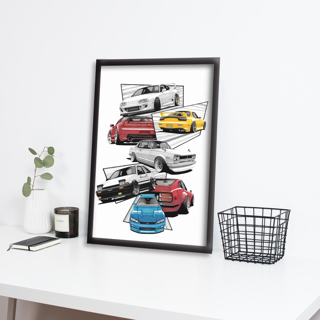 Supercars Collections | SportsCar Framed Poster | BMW PORSCHE TOYOTA Classic  Framed Posters