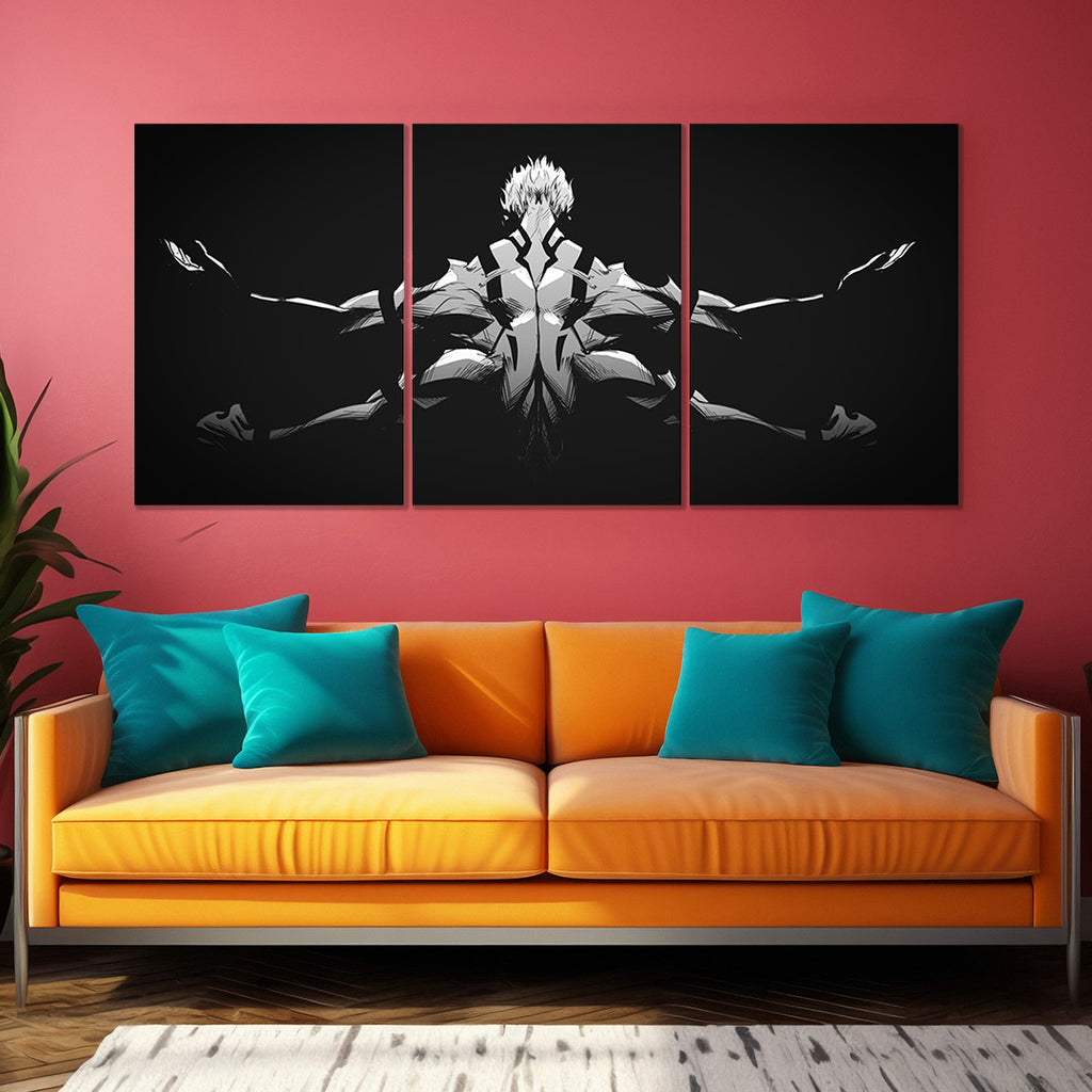 Jujutsu Kaisen | Gojo Satoru Domain Pose | Split Wall Poster | Minimalist Anime Canvas Art