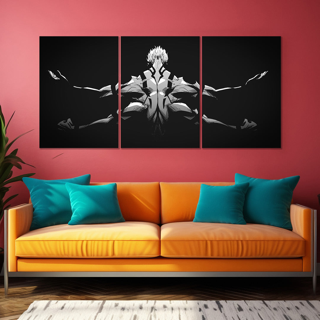 Jujutsu Kaisen | Gojo Satoru Domain Pose | Split Wall Poster | Minimalist Anime Canvas Art