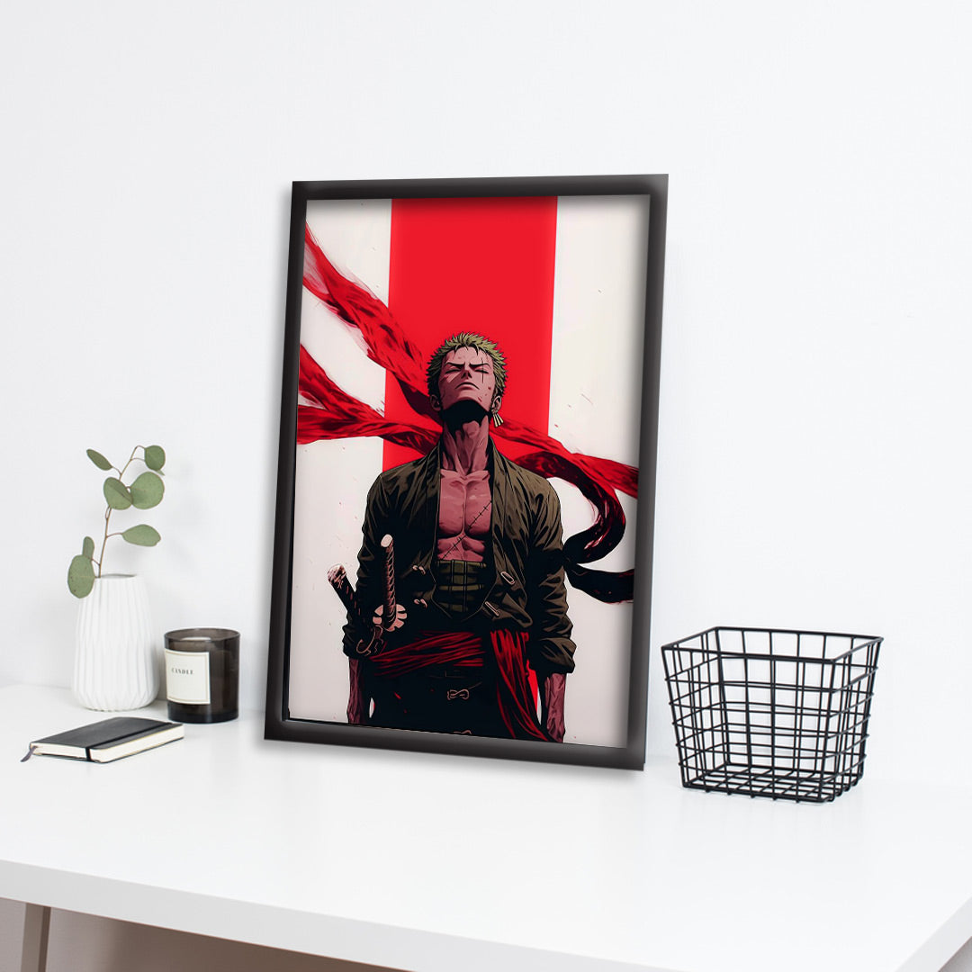 One Piece | ZORO Vector Art | Dekorama Framed Wall Art | Anime Wall Frames & Posters | One Piece Framed Poster
