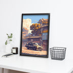 Toyota AE70 JDM Poster | Classic Japanese Car Wall Art | Vintage Street Scene