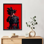 Dark Goku | Dekorama Framed Wall Art | Anime Wall Frames | Framed Paintings - Matt Black Frame (Black Framed)