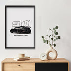 Porsche 911 | Car Framed Poster | Porsche  Framed Posters (Black Framed, Hot car)