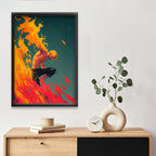 One Piece Anime Wall Art | Sanji  Poster | One Piece Anime Wall Art in Fiery Action Style | Anime Posters