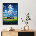Ford Mustang 1970|Cars Framed Poster | - Matt Black Frame  (Black Framed)