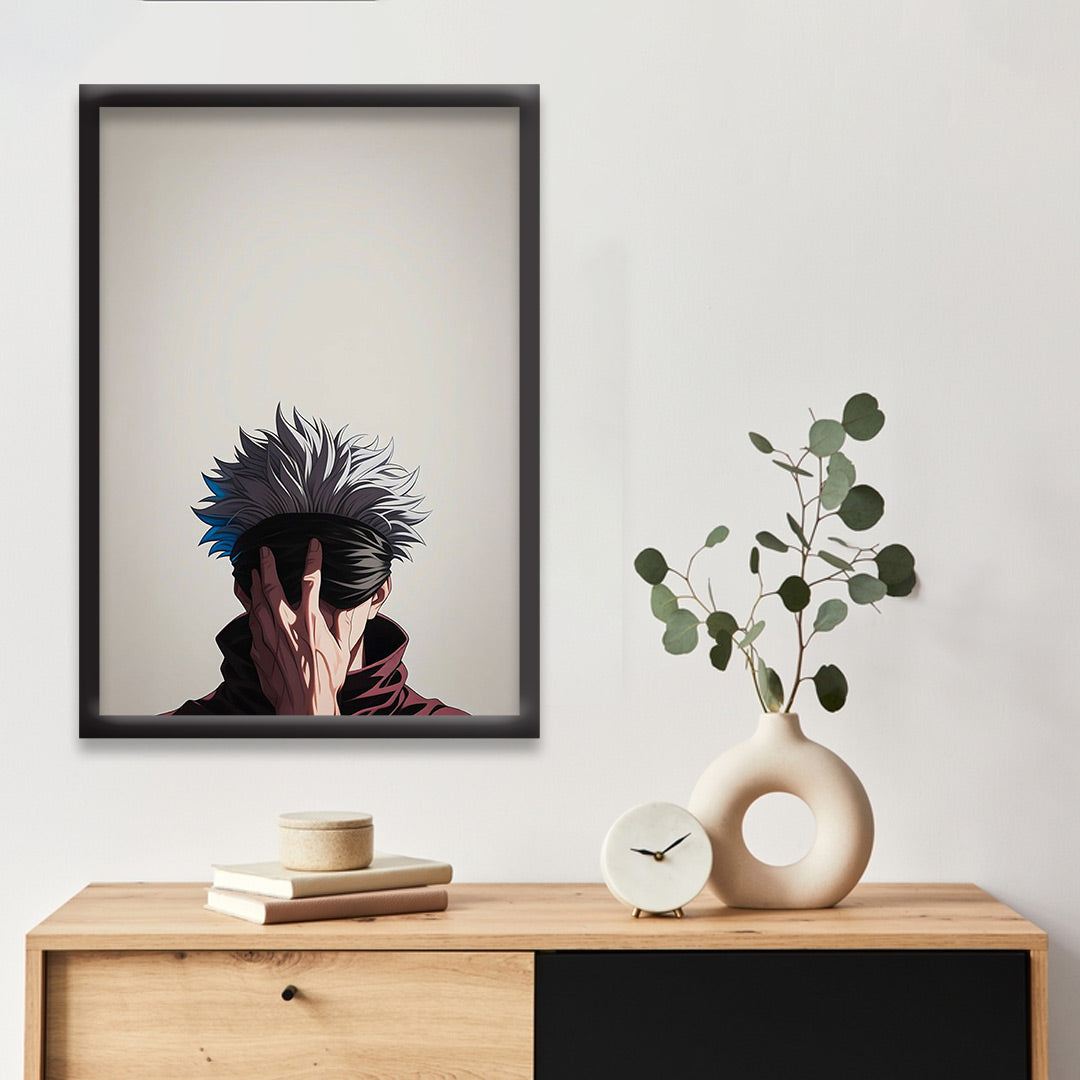 Satoru Gojo | Jujutsu Kaisen Framed Poster | Anime Framed Posters - Matt Black Frame ( Black Framed,Gojo Satoru)
