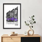 Porsche 911 GT3RS | Supercar Framed Poster | Car Framed Posters - Matt Black Frame