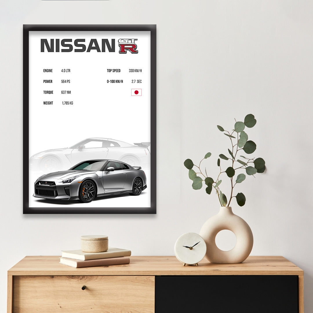 Nissan GTR | Nissan Framed Poster | Dekorama Framed Wall Art |  Cars Framed Posters