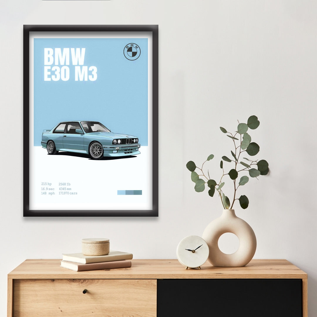 BMW M3 | Car Framed Poster | BMW E30 Classic  Framed Posters