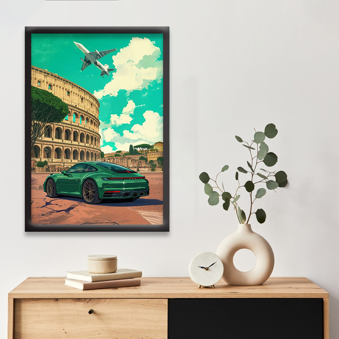 Porsche| Hypercar Framed Poster | Car Framed Posters - Matt Black Frame (Black Framed, Porsche)