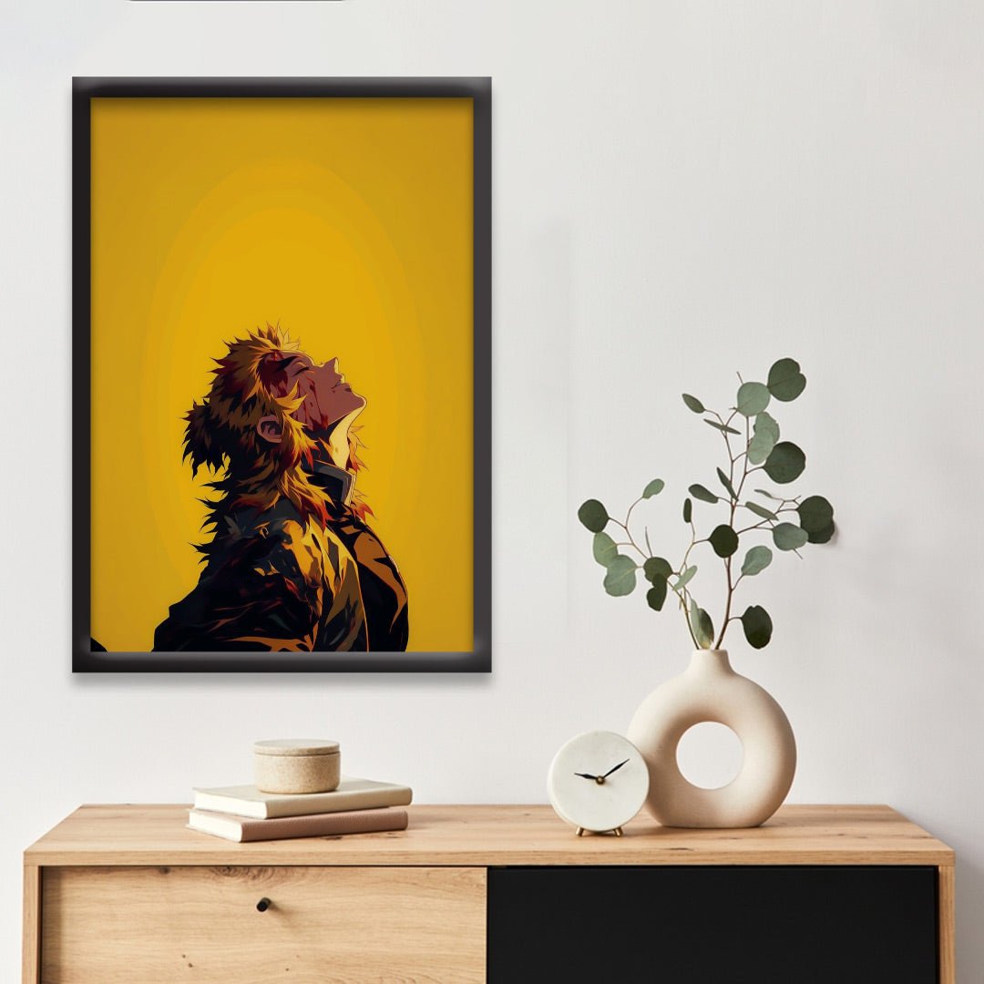 Kyojuro Rengoku Poster | Demon Slayer Flame Hashira Wall Art| Anime Framed Posters