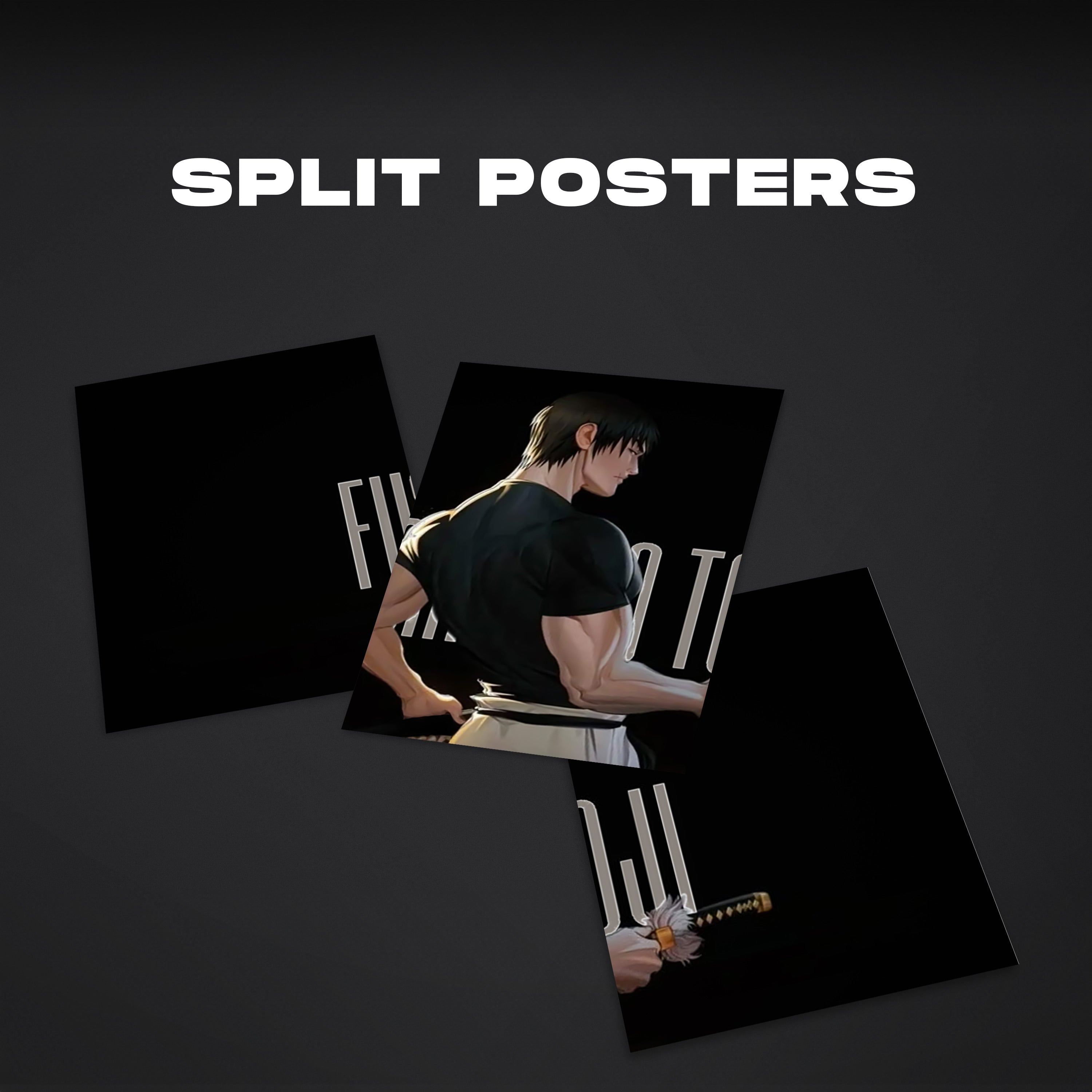 Jujutsu Kaisen | Toji Fushiguro | Split Wall Poster| Sword Pose Anime Canvas Art