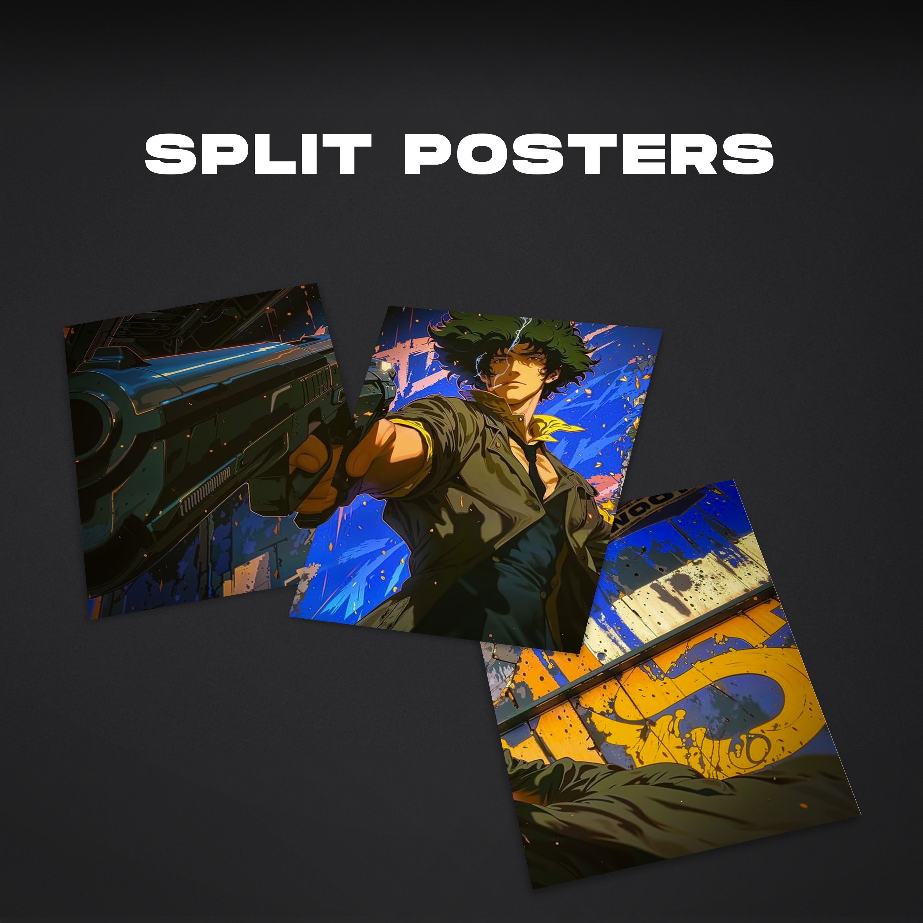 Cowboy Bebop – Spike Spiegel | Split Wall Poster | Anime wall posters
