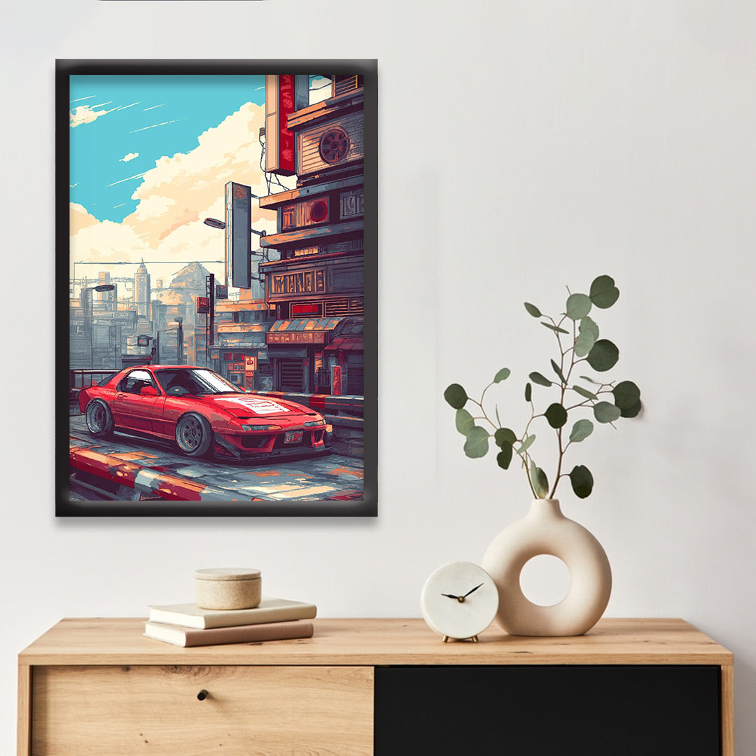 JDM Classic Nissan 180SX | Retro Drift Car Wall Art |Urban Auto Lovers