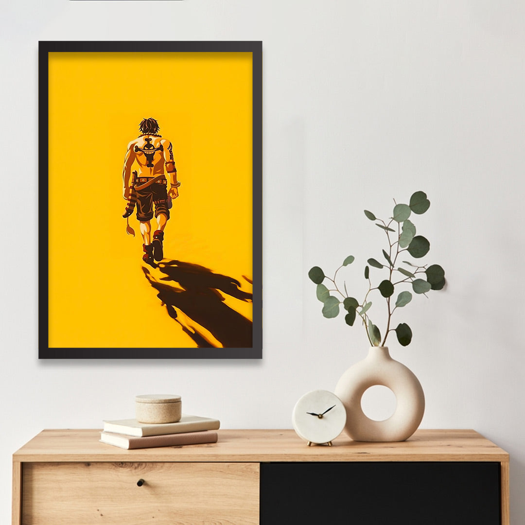 One Piece Anime Wall Art | Portgas D. Ace  | Anime Posters | Minimalist Framed Poster