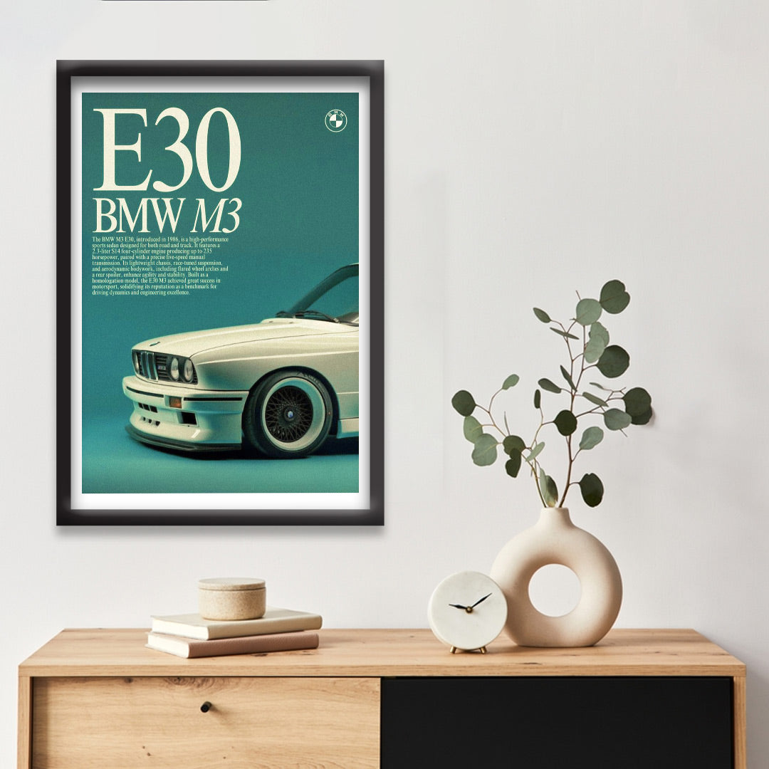 BMW M3 | Car Framed Poster | BMW E30 Classic  Framed Posters