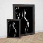 Minimalist Nude Line Art Poster – Black & White| Sketch Line Painting | Simple Abstract Art