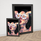 Floral Eyes & Inner Sight – Modern Psychedelic Art Print | Simple Abstract Art