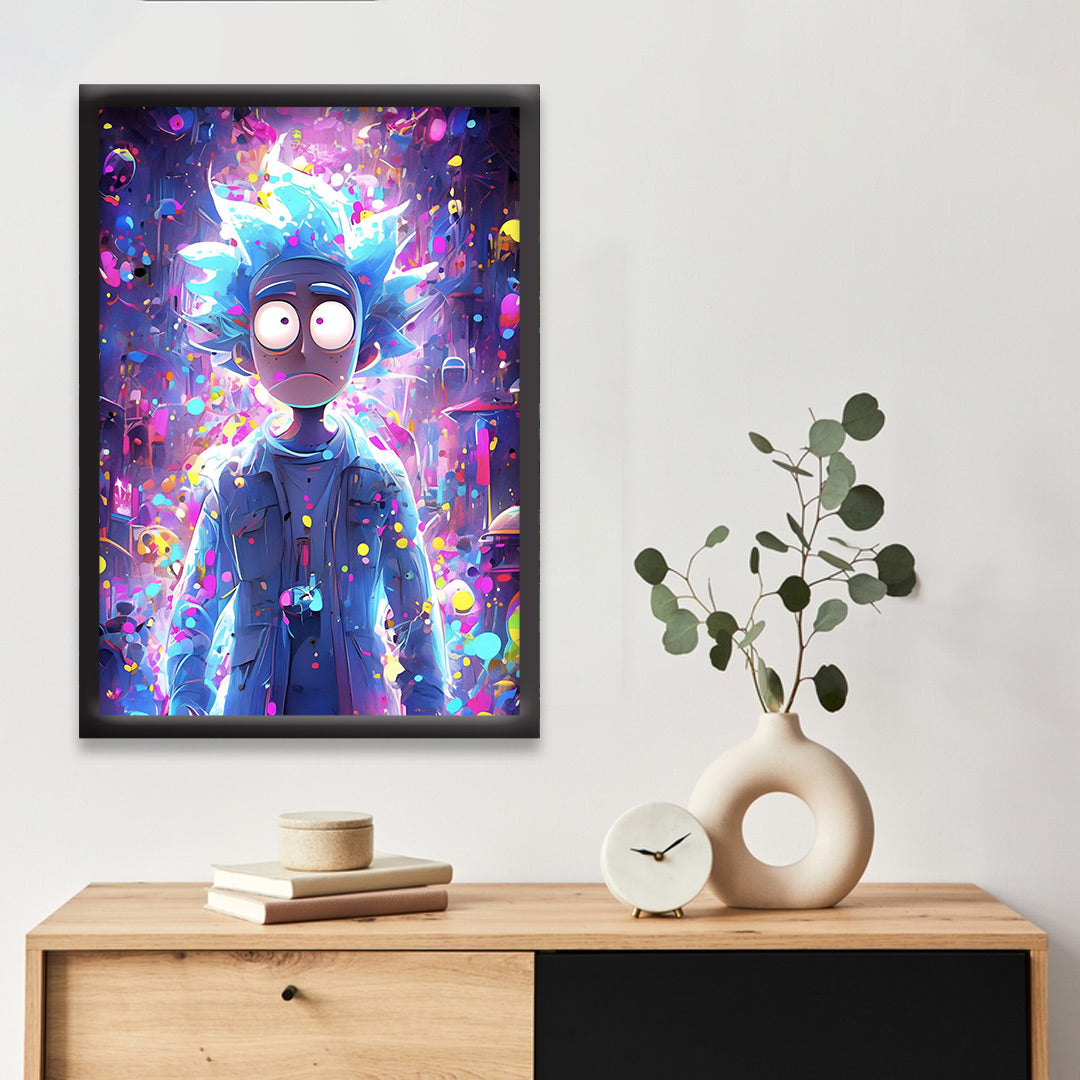 Neon Multiverse Rick" – Trippy Sci-Fi Wall Poster | Dekorama Framed Wall Art | Anime Wall Frames & Posters