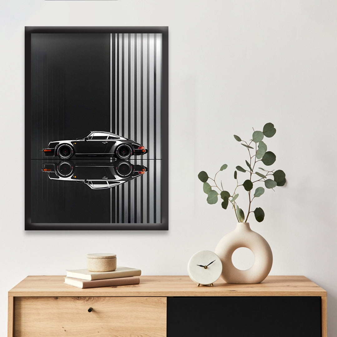 Porsche 911 | Hypercar Framed Poster | Car Framed Posters - Matt Black Frame ( Black Framed, Porsche)