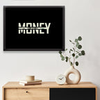 Money Black & White | Motivational Wall posters | Black Framed poster