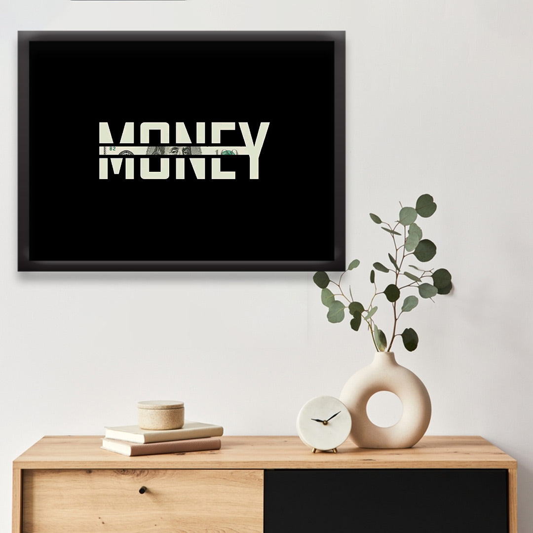 Money Black & White | Motivational Wall posters | Black Framed poster