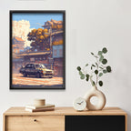 Toyota AE70 JDM Poster | Classic Japanese Car Wall Art | Vintage Street Scene