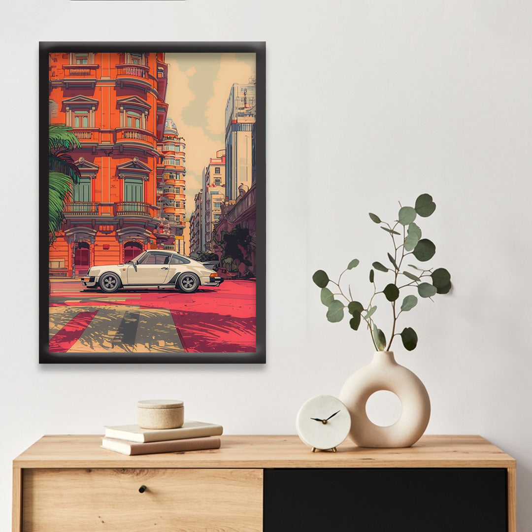 Porsche| Hypercar Framed Poster | Car Framed Posters - Matt Black Frame (Black Framed, Porsche)
